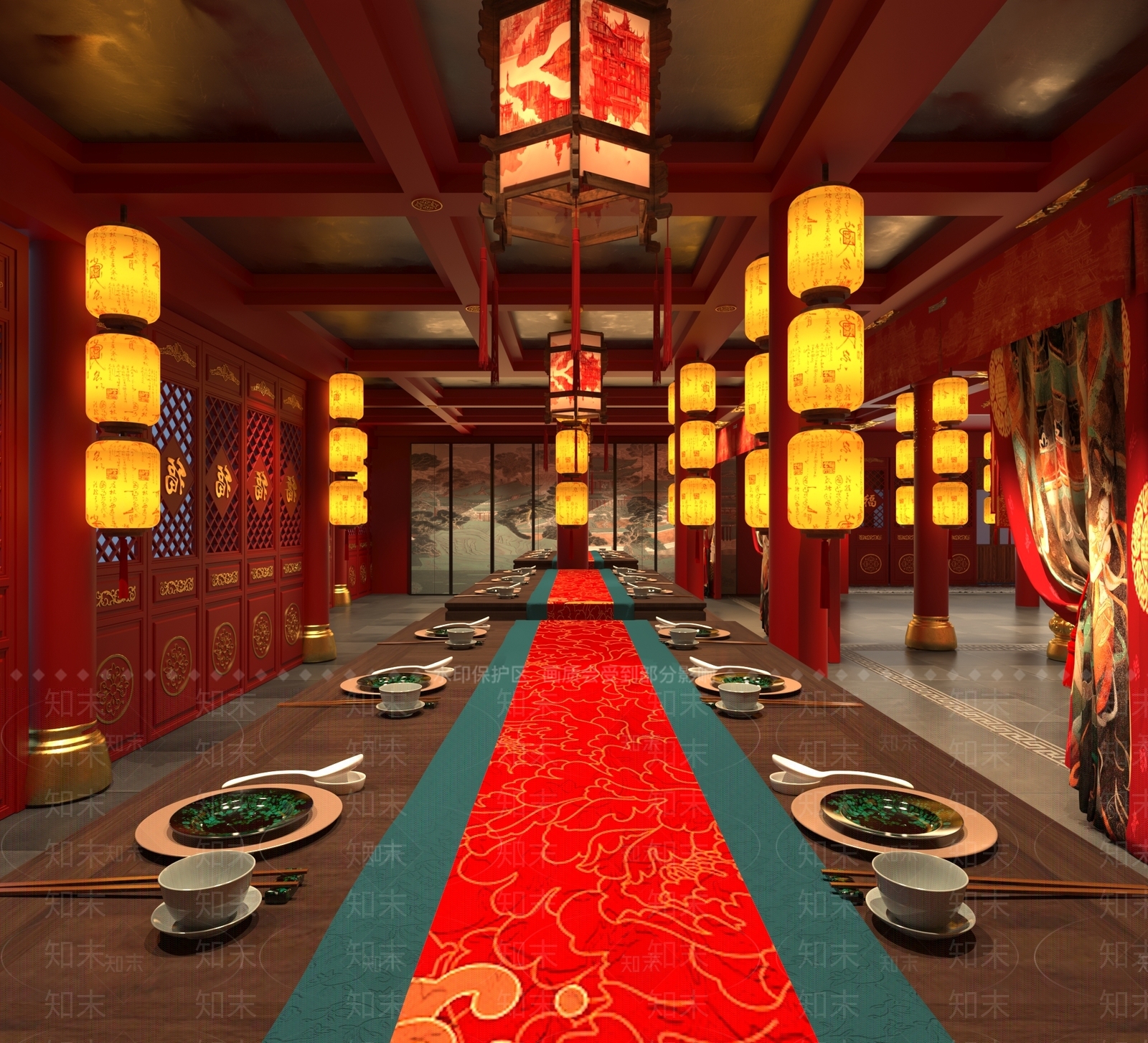 新中式中式其他餐饮空间3D模型下载【ID:1192659726】