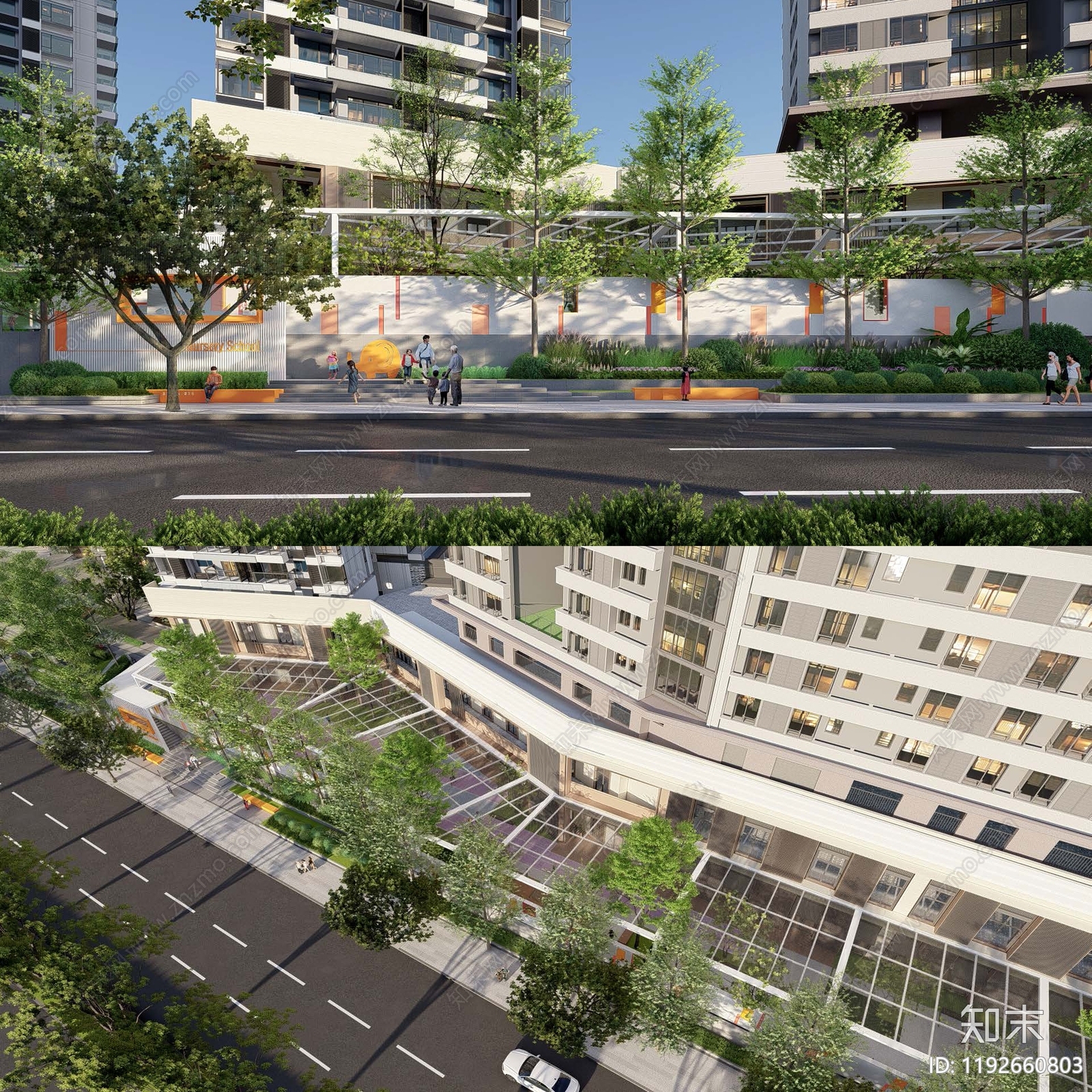 现代幼儿园景观下载【ID:1192660803】