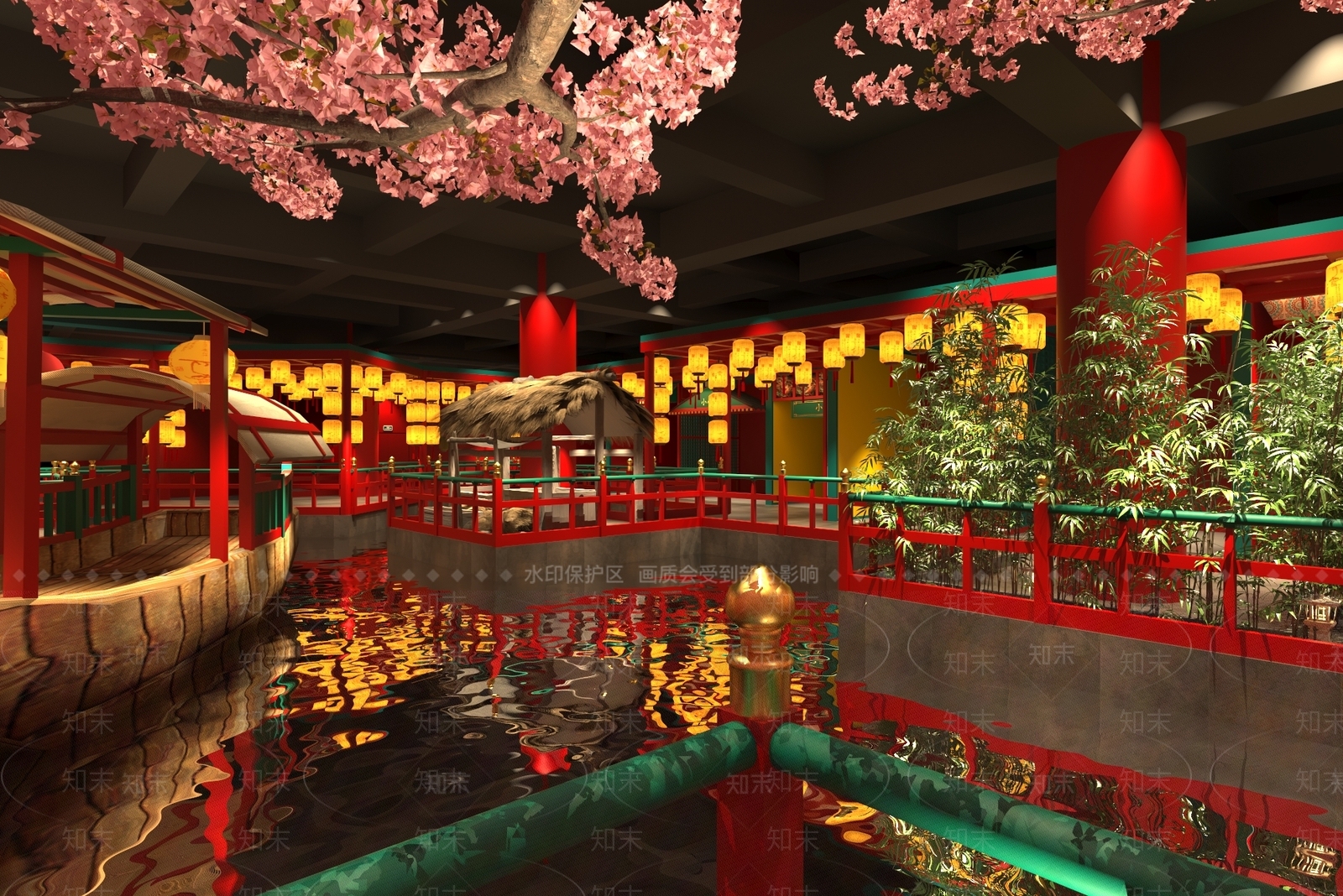 新中式中式其他餐饮空间3D模型下载【ID:1192661224】