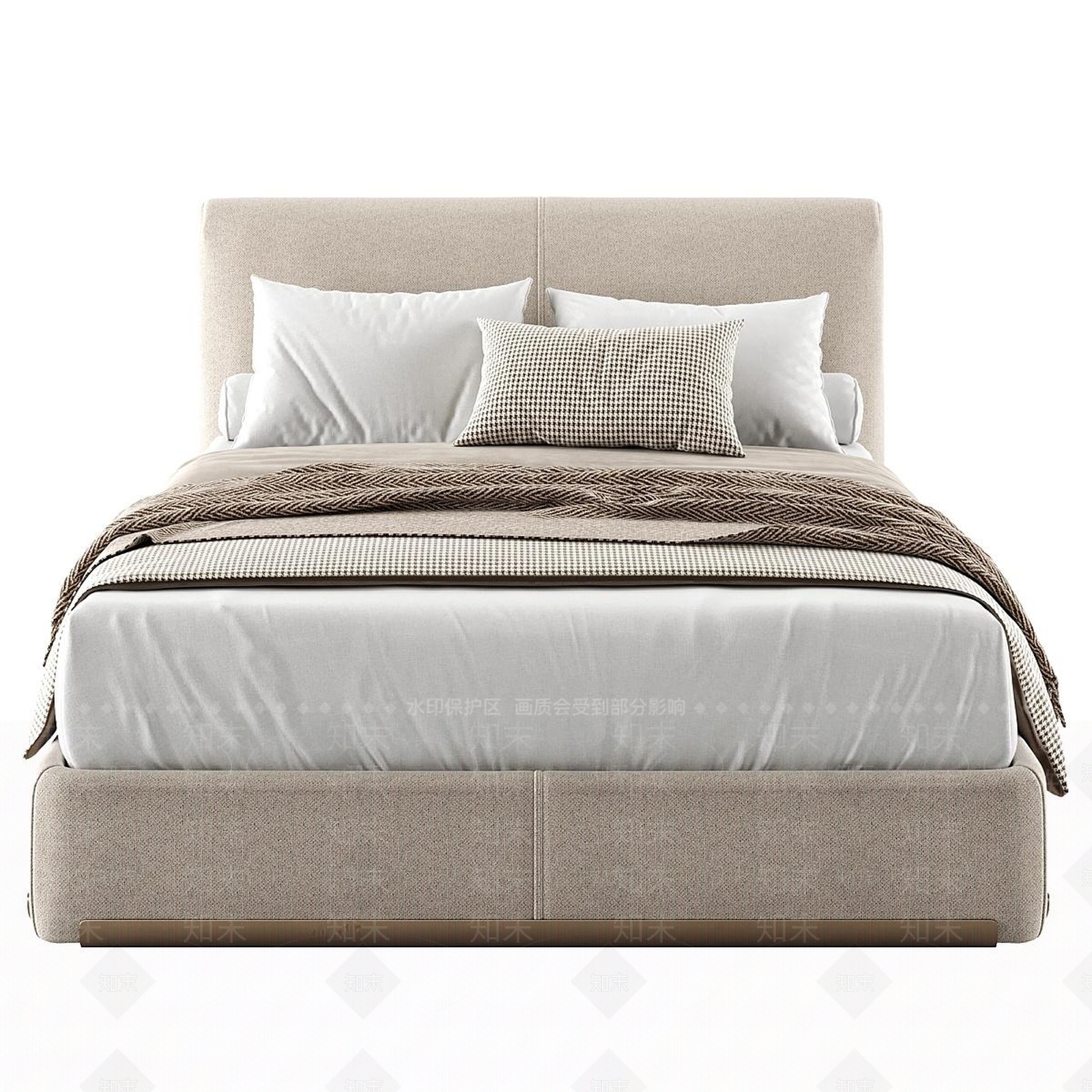 现代单人床3D模型下载【ID:1192662927】