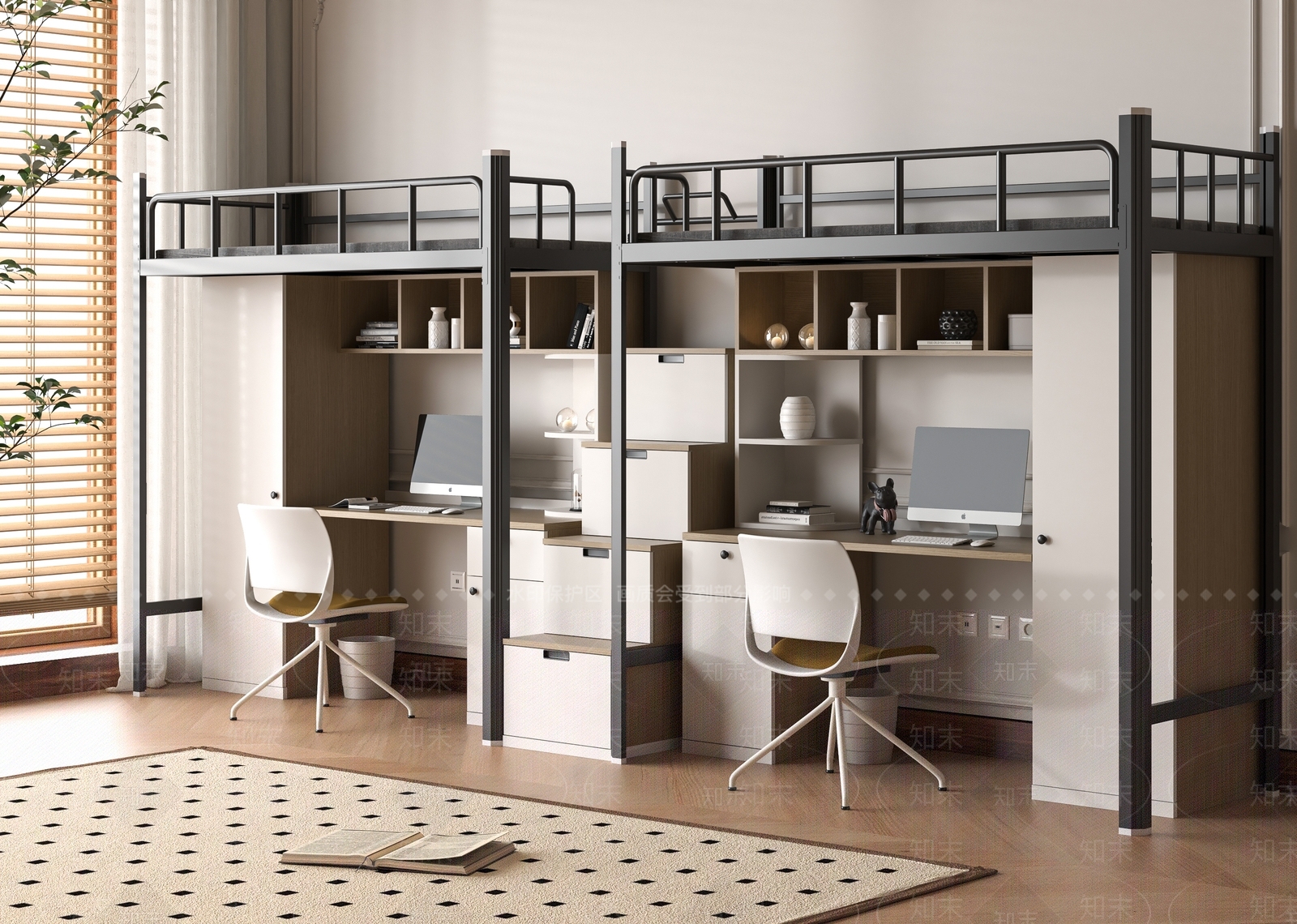 现代上下床3D模型下载【ID:1192668322】