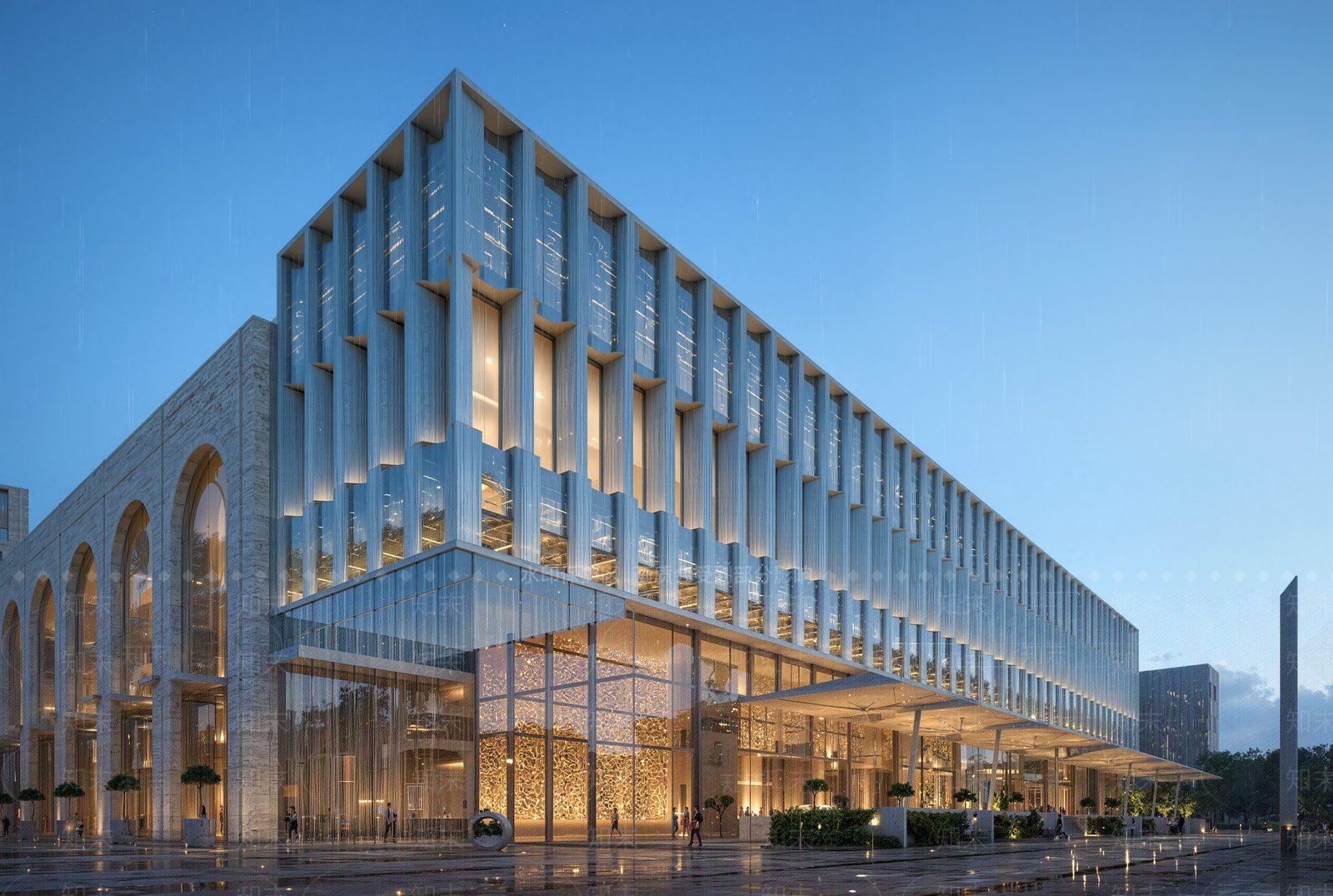 现代售楼处建筑SU模型下载【ID:1192674822】