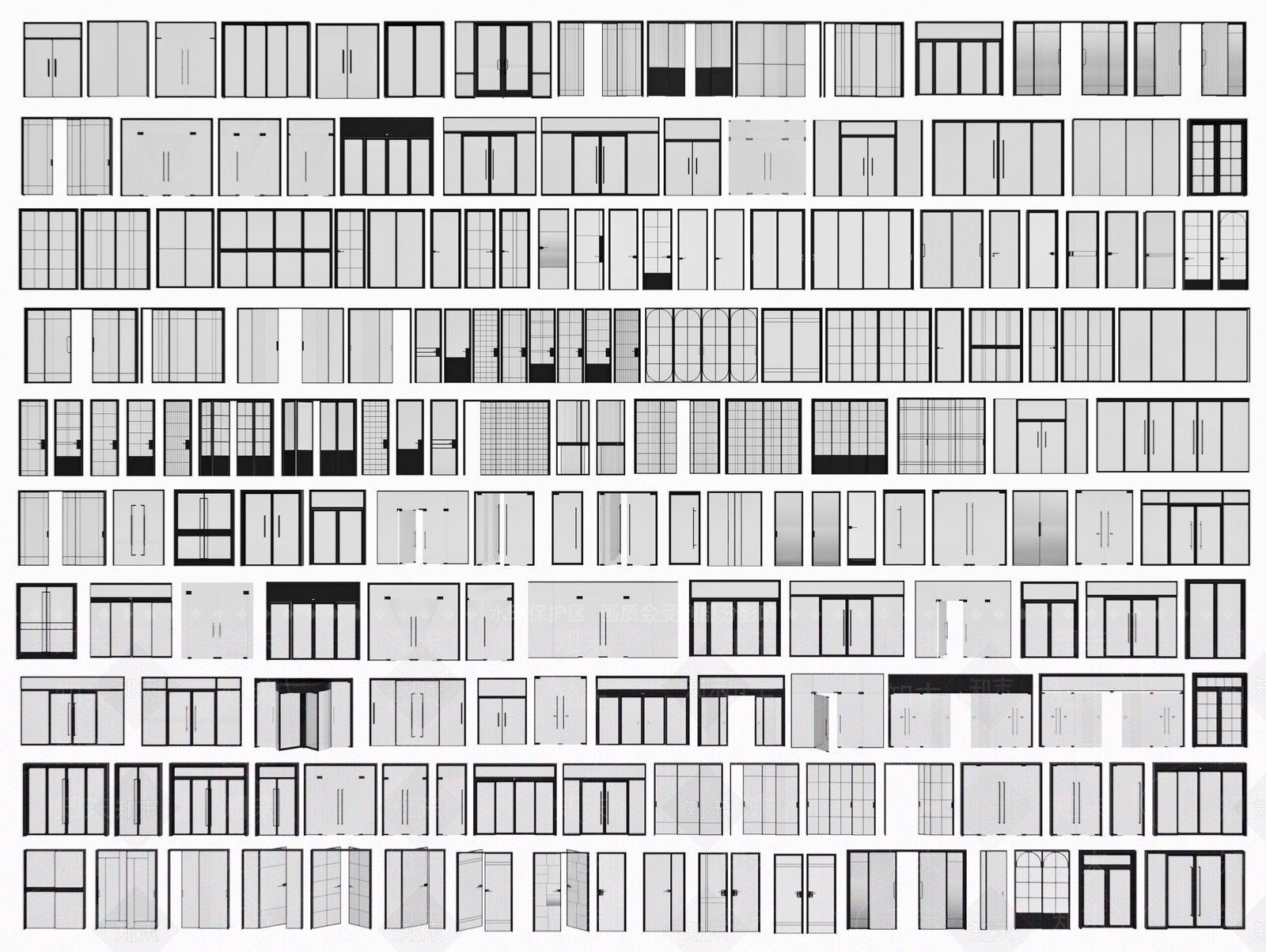 现代玻璃门SU模型下载【ID:1192750272】