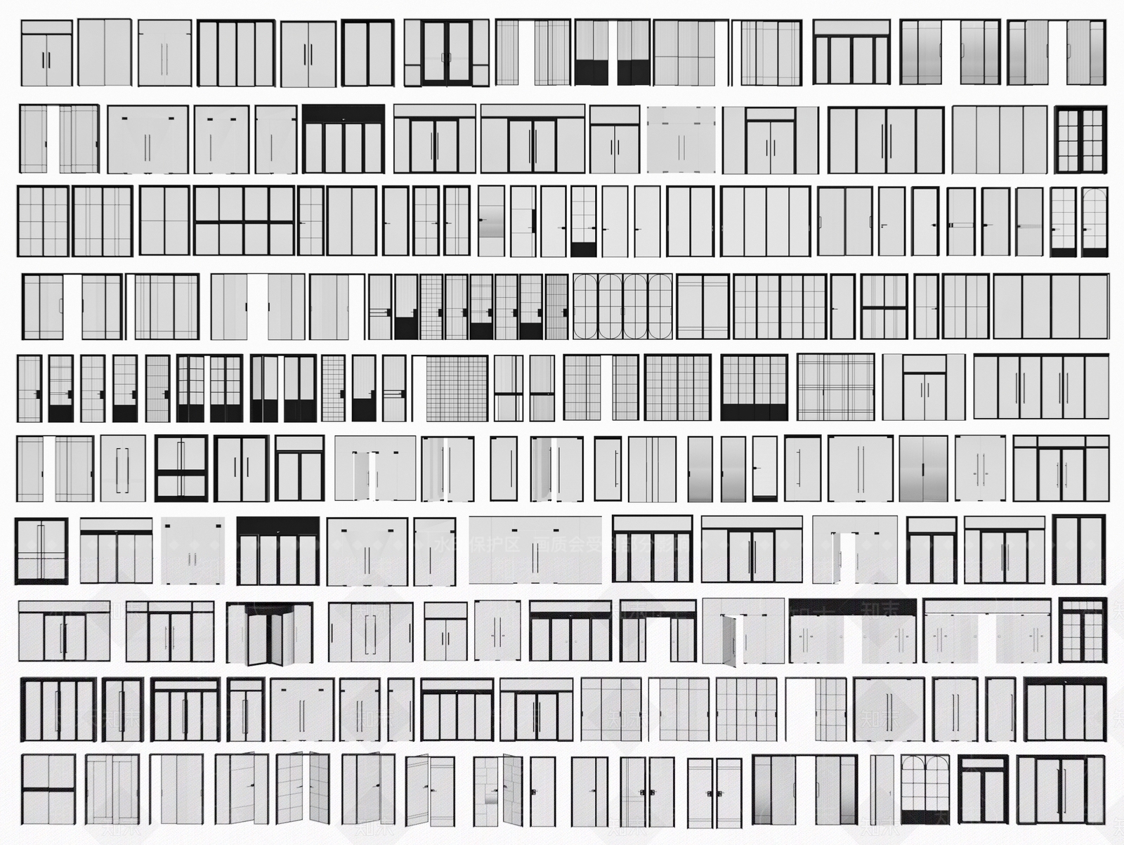 现代玻璃门3D模型下载【ID:1192677711】