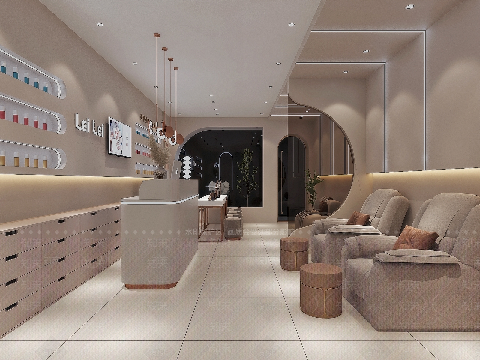奶油美容院3D模型下载【ID:1192678932】