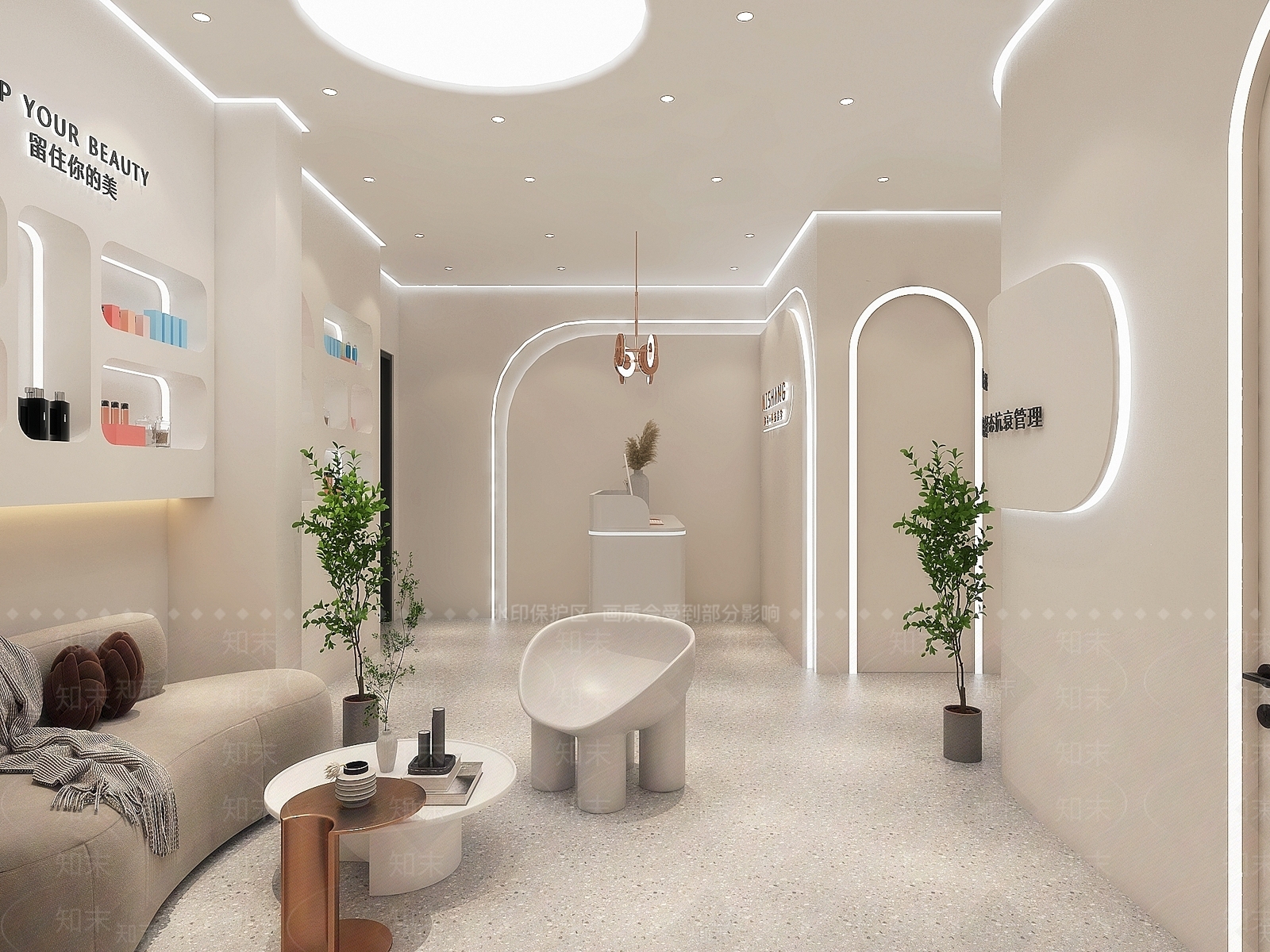 奶油美容院3D模型下载【ID:1192679088】