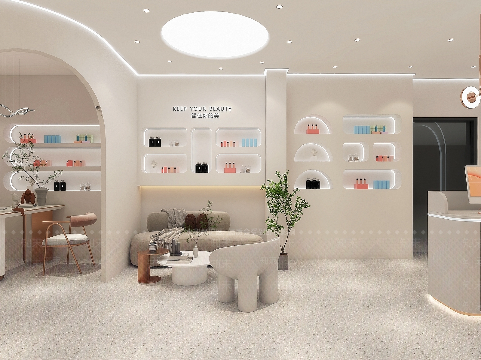 奶油美容院3D模型下载【ID:1192679088】