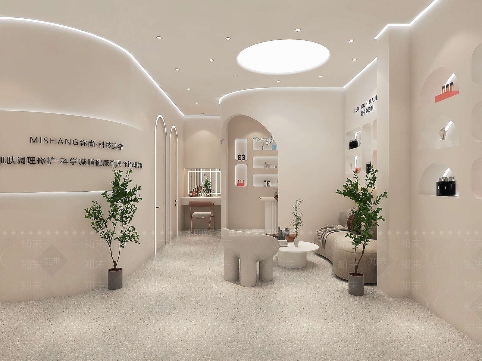 奶油美容院3D模型下载【ID:1192679088】