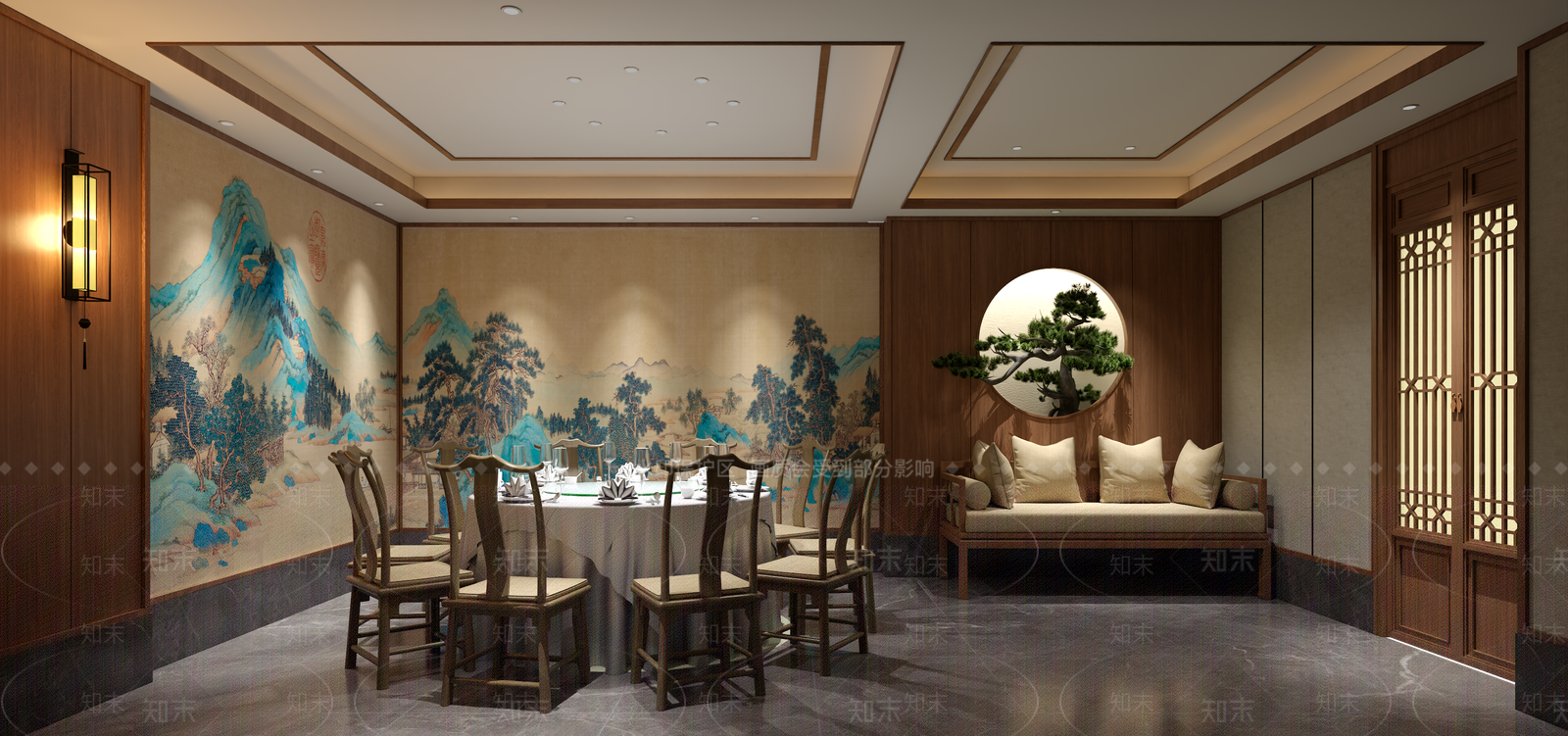 新中式中式包厢3D模型下载【ID:1192680403】