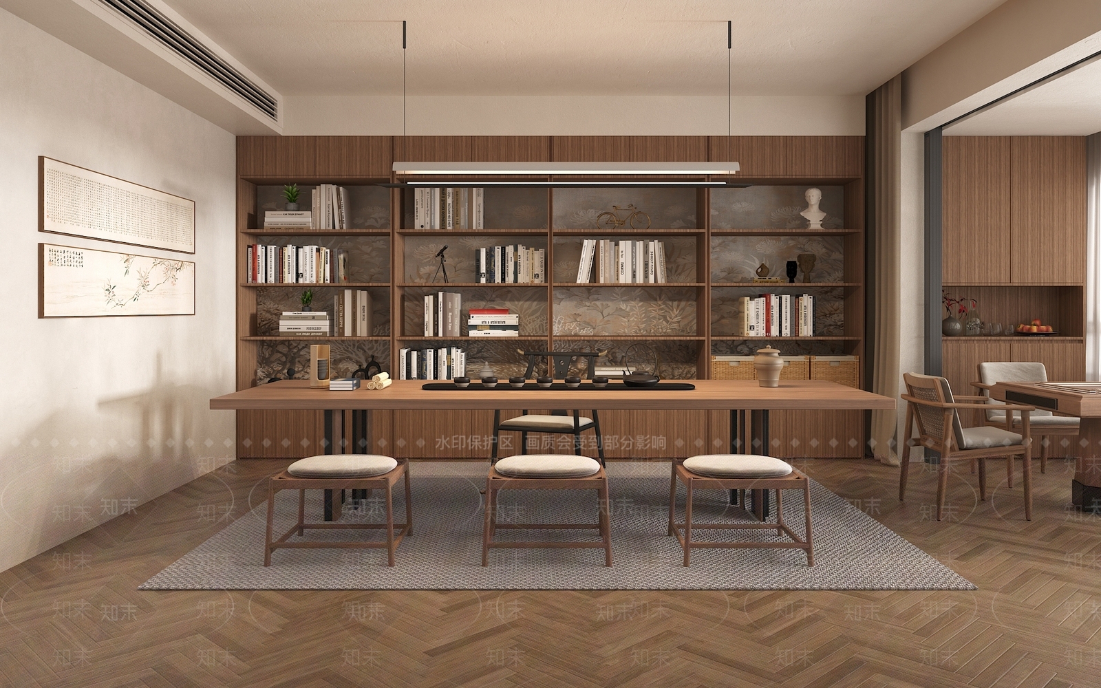 复古书房3D模型下载【ID:1192682084】