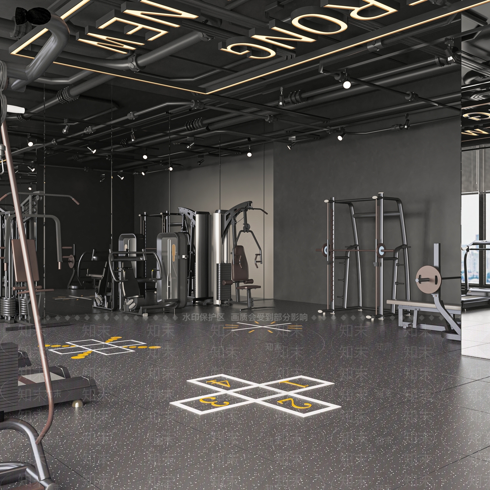 现代健身房3D模型下载【ID:1192682615】