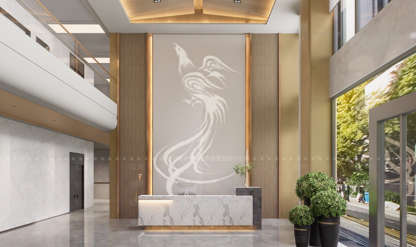 现代办公大堂SU模型下载【ID:1192684017】