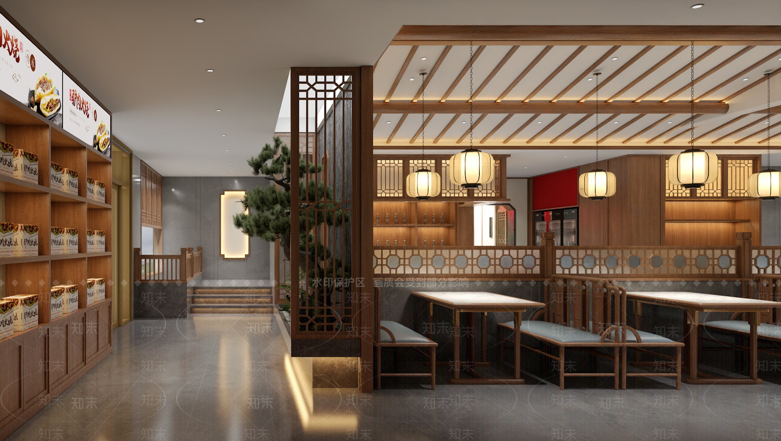 新中式茶馆3D模型下载【ID:1215116265】
