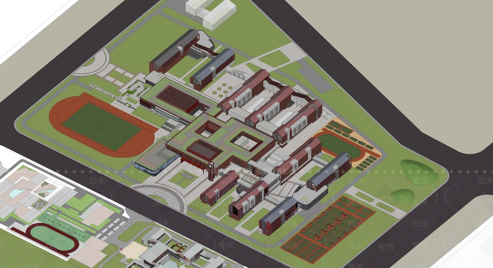 现代学校建筑SU模型下载【ID:1192686508】
