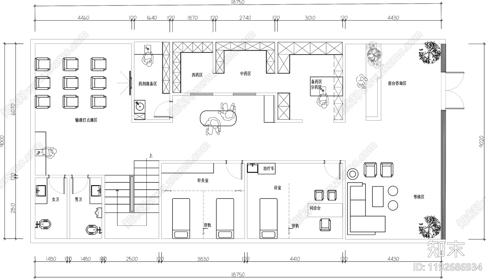 现代医院cad施工图下载【ID:1192686934】