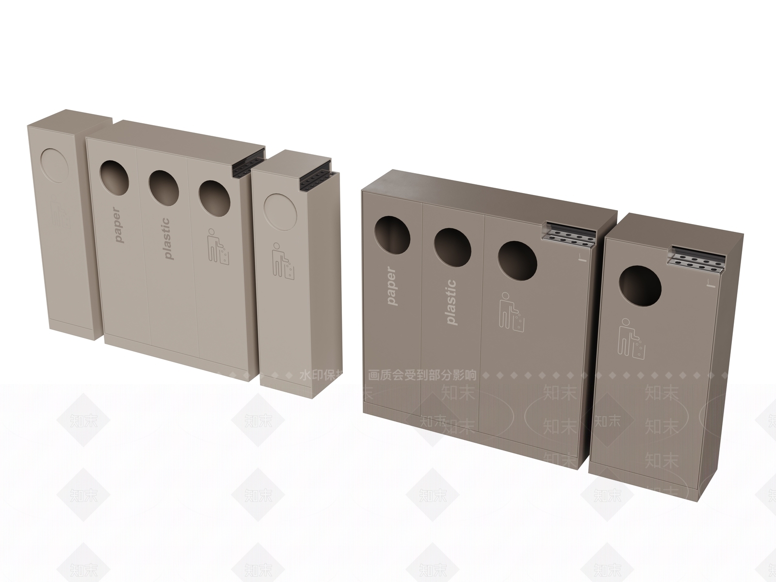 现代极简垃圾桶SU模型下载【ID:1192687806】