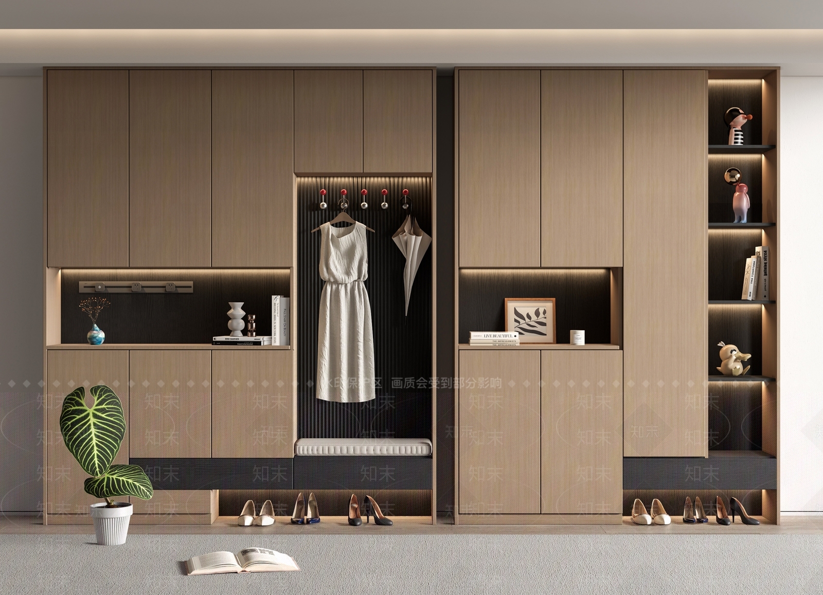 现代意式鞋柜3D模型下载【ID:1192689581】