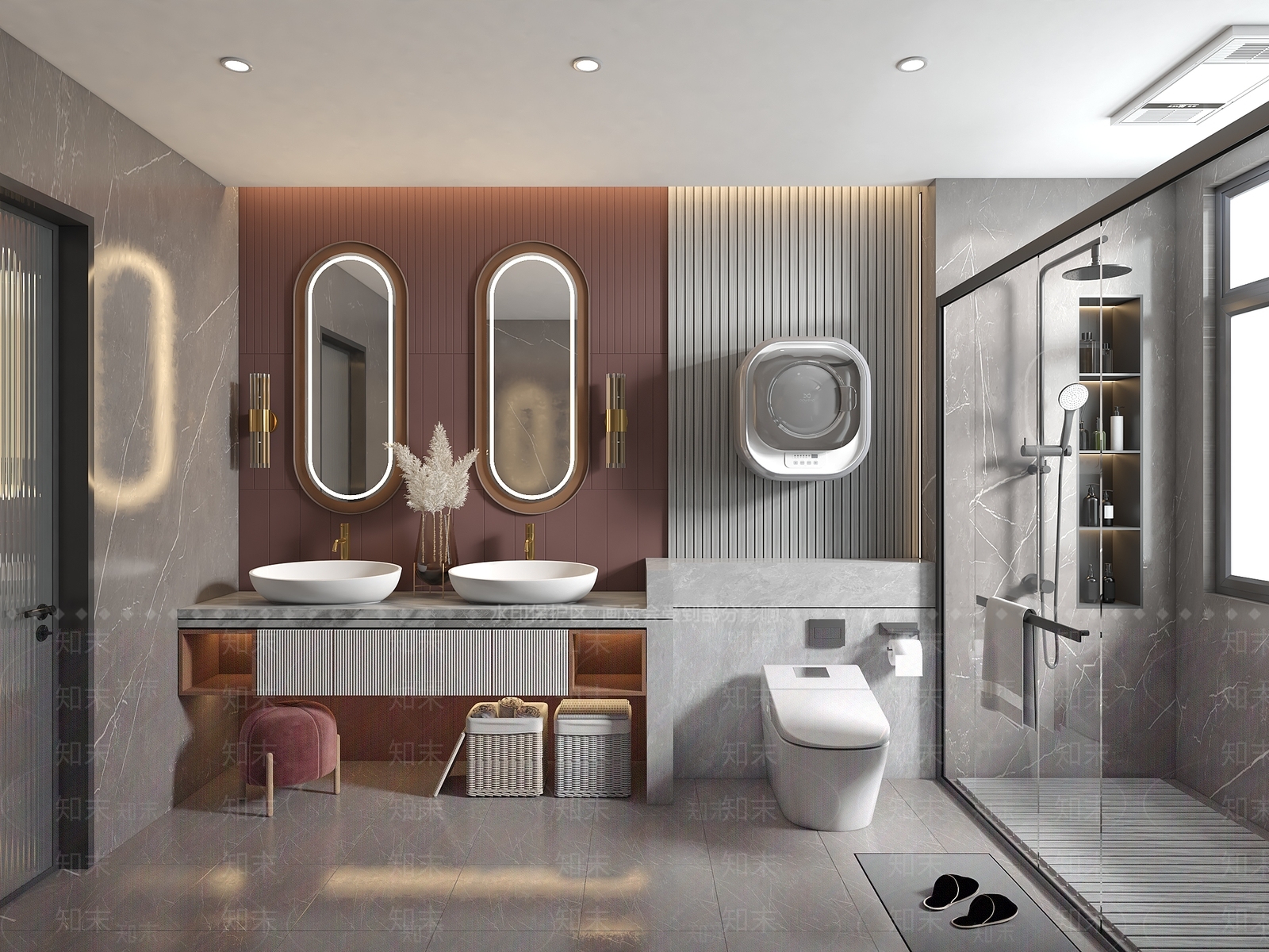 现代轻奢卫生间3D模型下载【ID:1192693996】