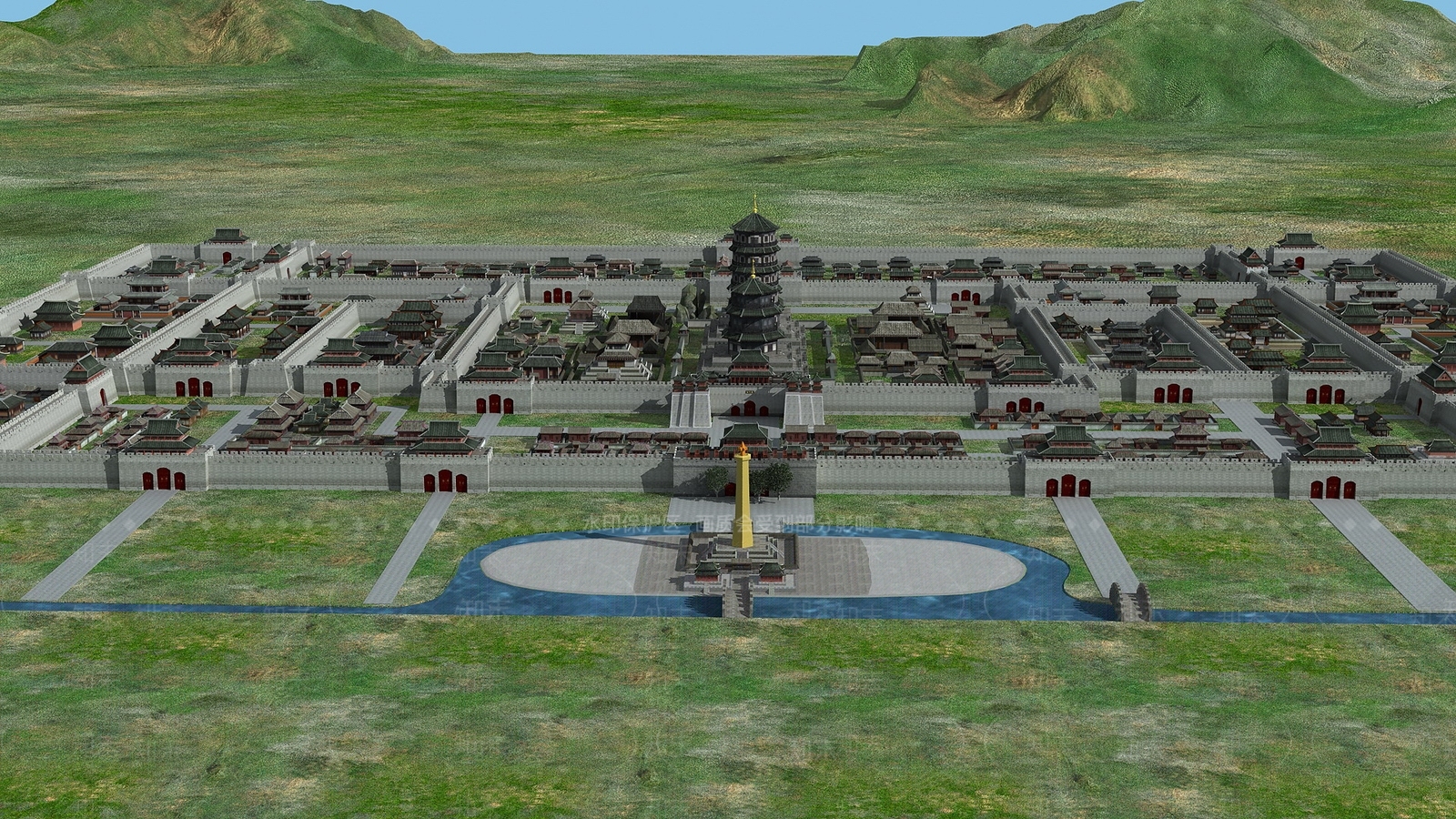 中式古建3D模型下载【ID:1192694281】