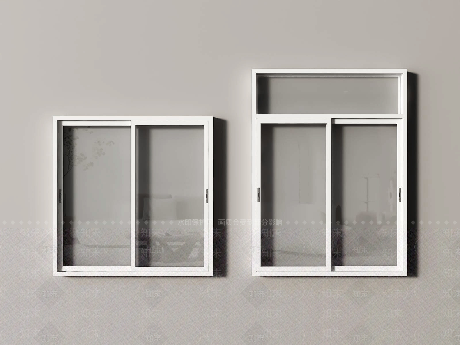 现代推拉窗SU模型下载【ID:1192695451】