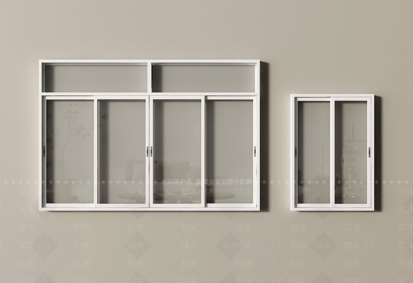 现代推拉窗SU模型下载【ID:1192695445】