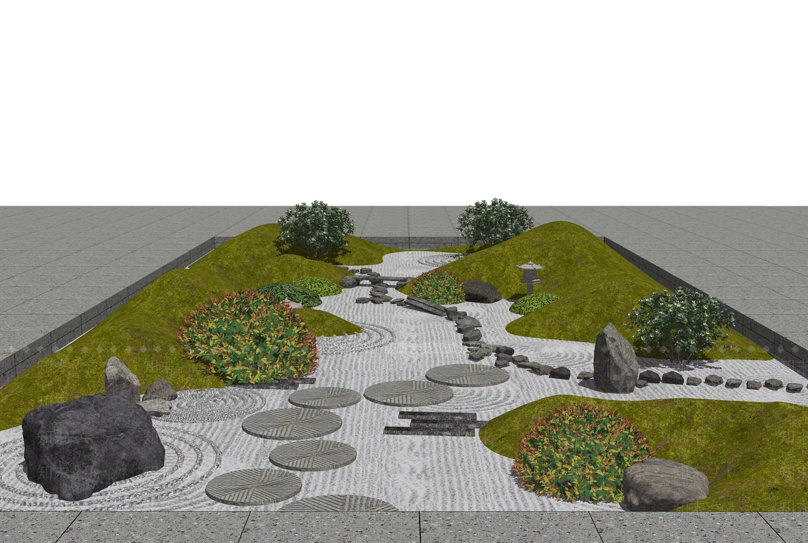 中式微地形SU模型下载【ID:1192695488】