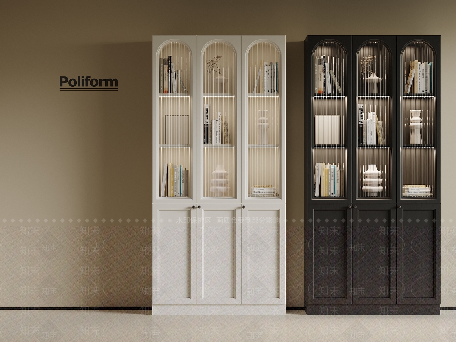 法式书柜3D模型下载【ID:1192695634】