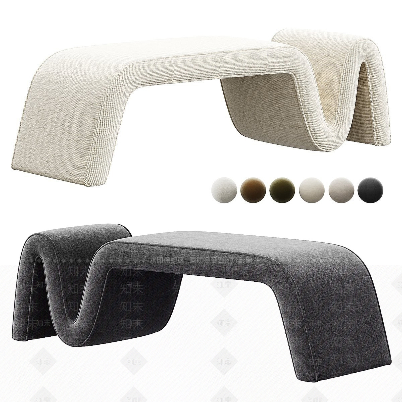 现代沙发凳3D模型下载【ID:1192696533】