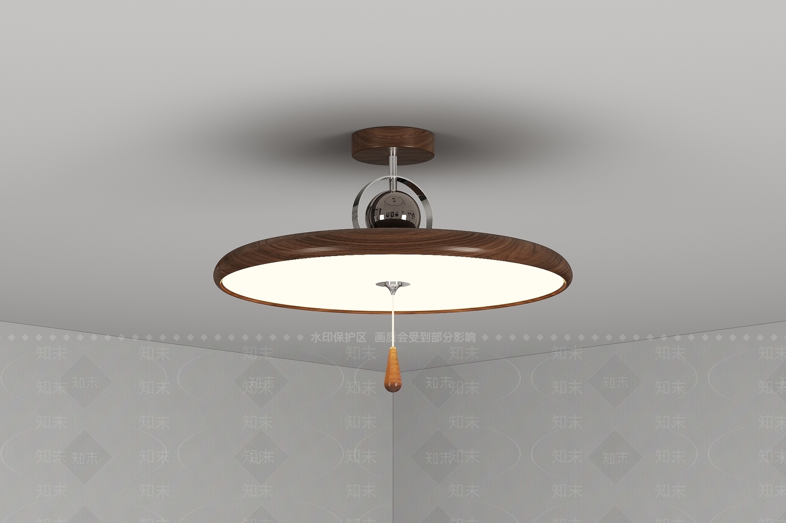 中古卧室吸顶灯3D模型下载【ID:1192696903】