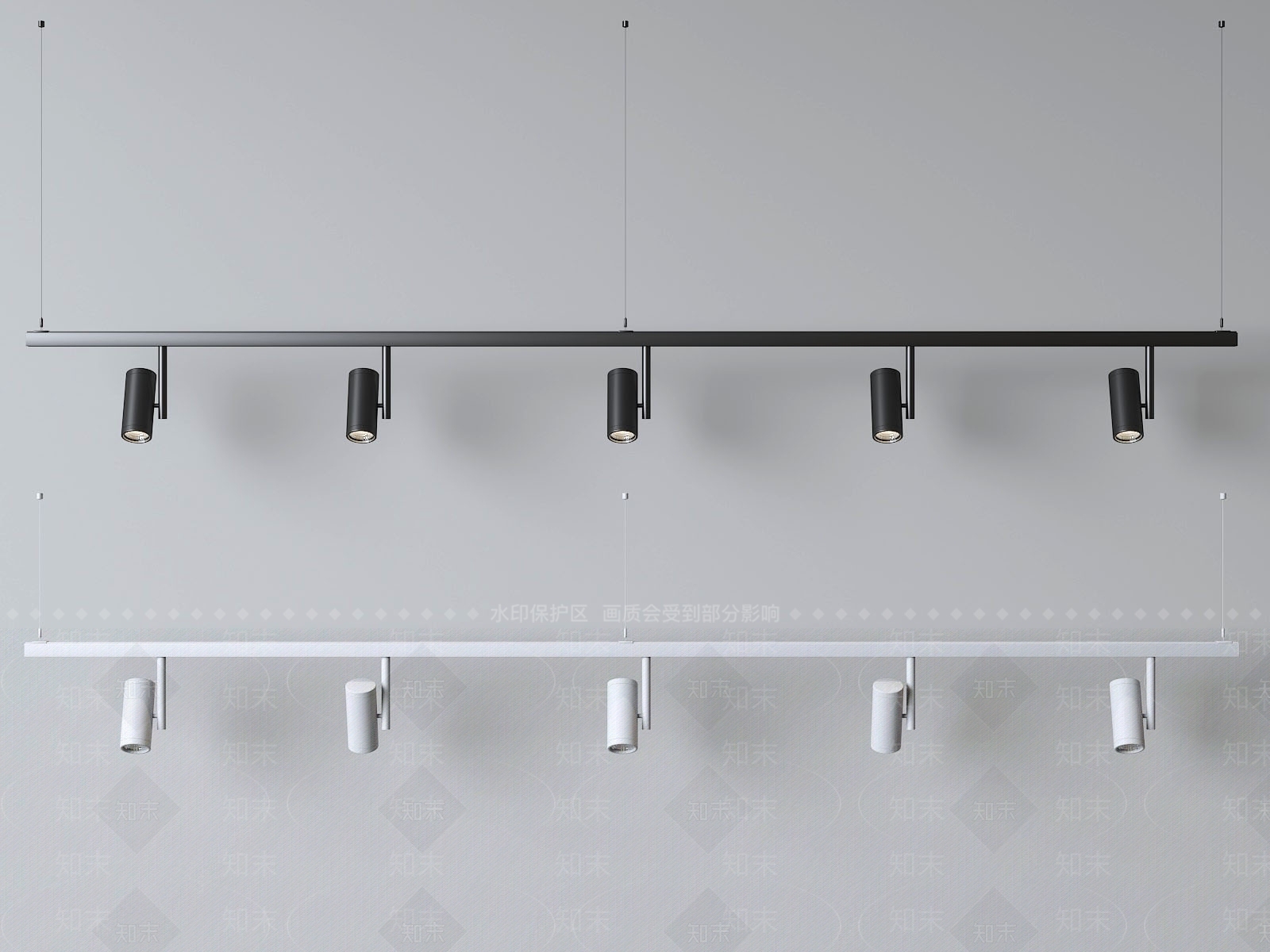 现代筒灯射灯组合3D模型下载【ID:1192697545】