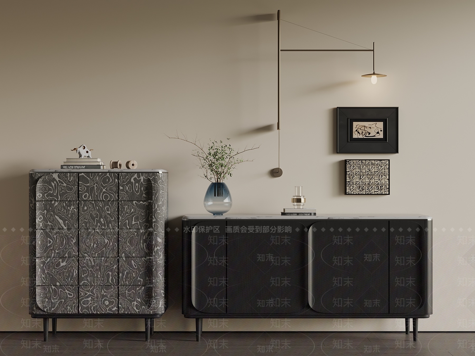 现代意式斗柜3D模型下载【ID:1192698669】