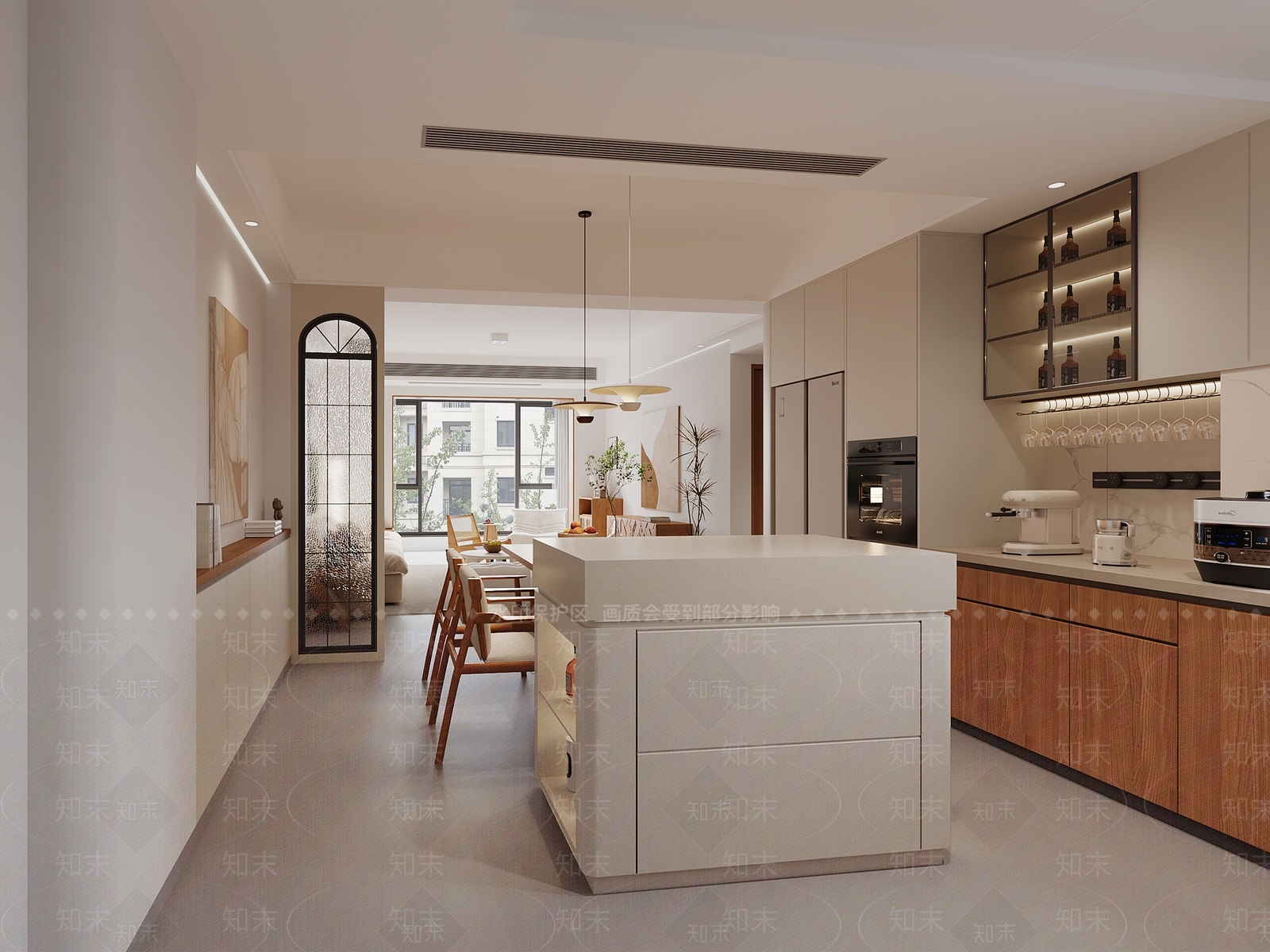 奶油现代家居客厅3D模型下载【ID:1192700885】