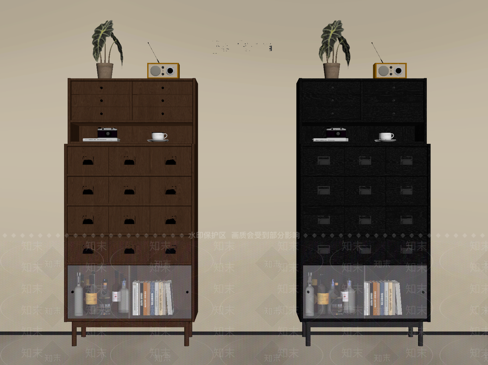 中古储物柜SU模型下载【ID:1192700996】
