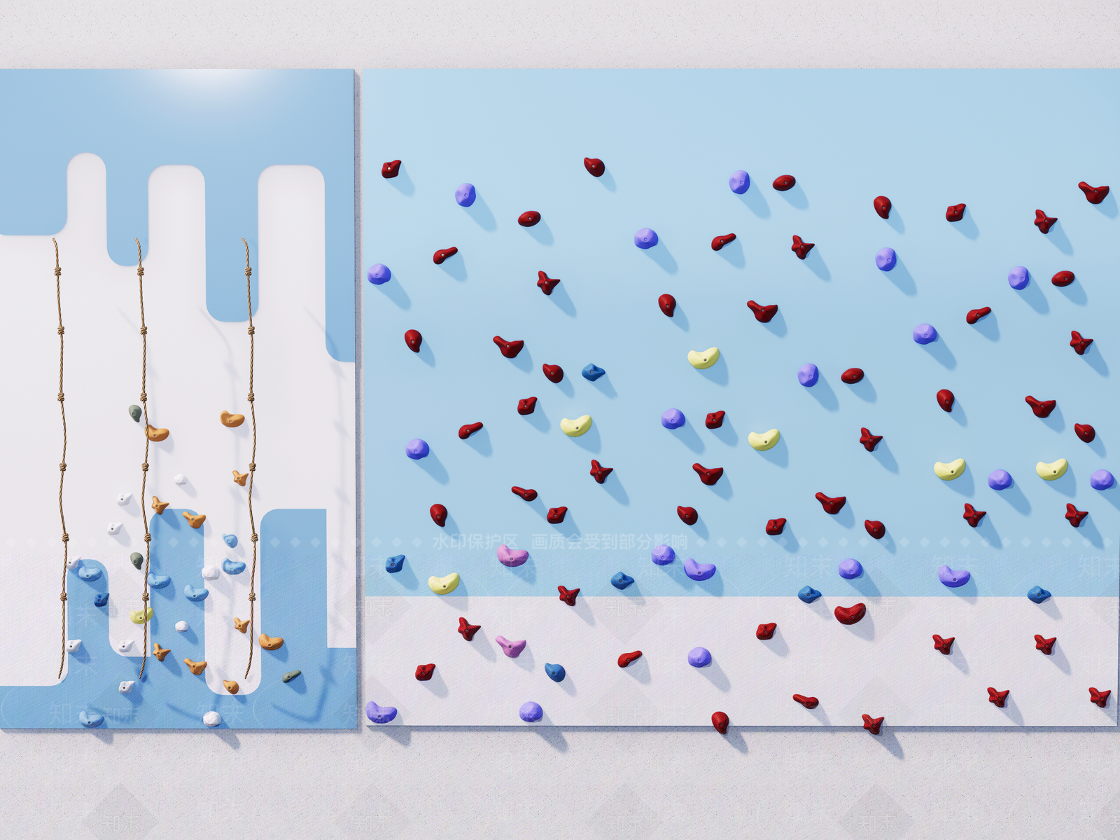 攀岩墙SU模型下载【ID:1192702002】