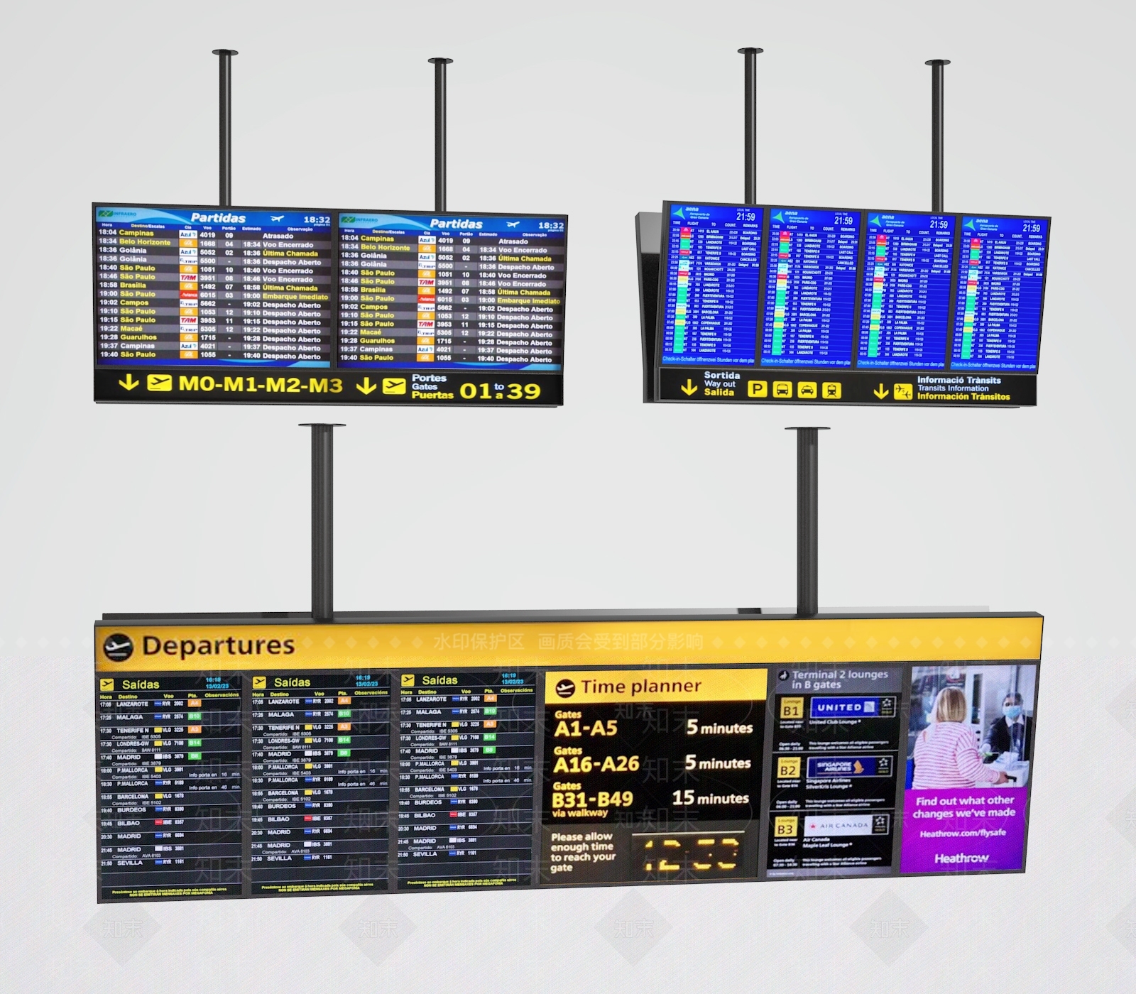 现代广告牌SU模型下载【ID:1192703452】