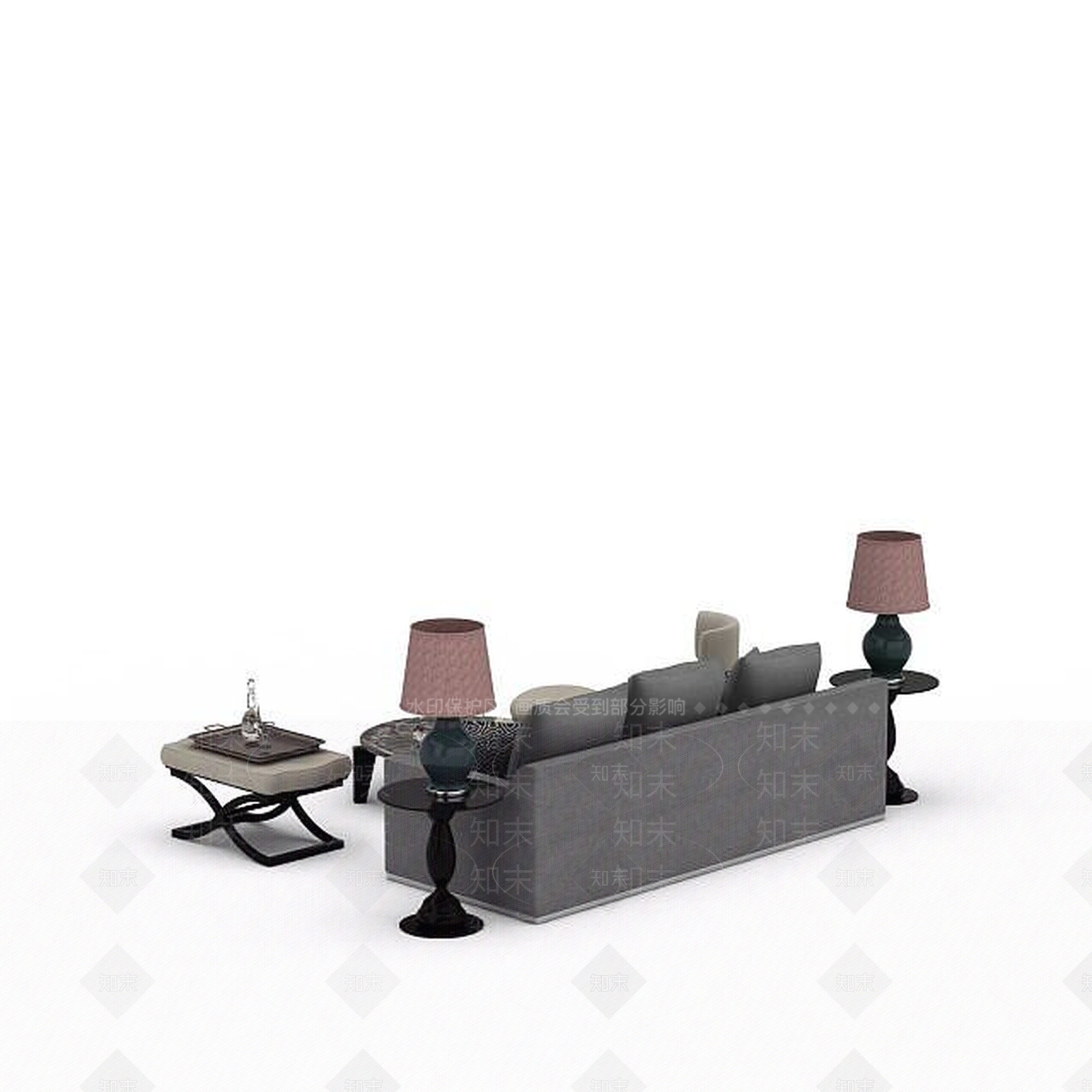 现代双人沙发3D模型下载【ID:1192703549】