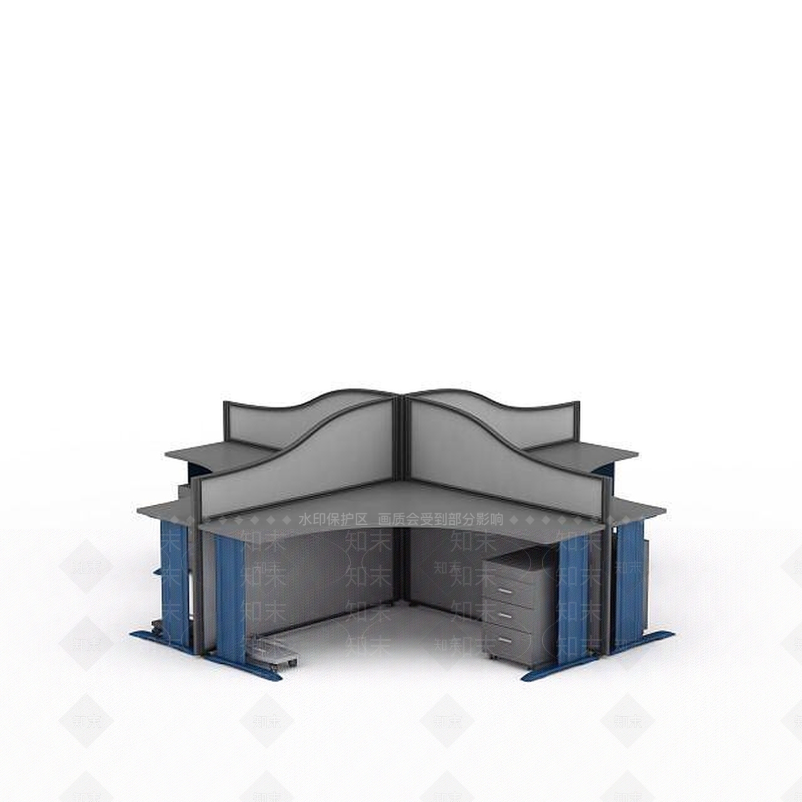 现代书桌3D模型下载【ID:1199202278】
