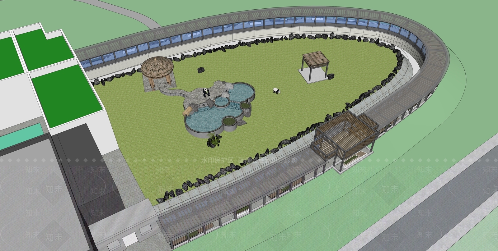 现代景观公园SU模型下载【ID:1192706056】