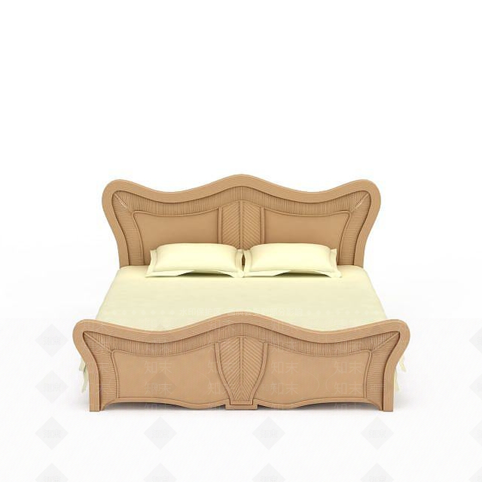 现代双人床3D模型下载【ID:1199210660】