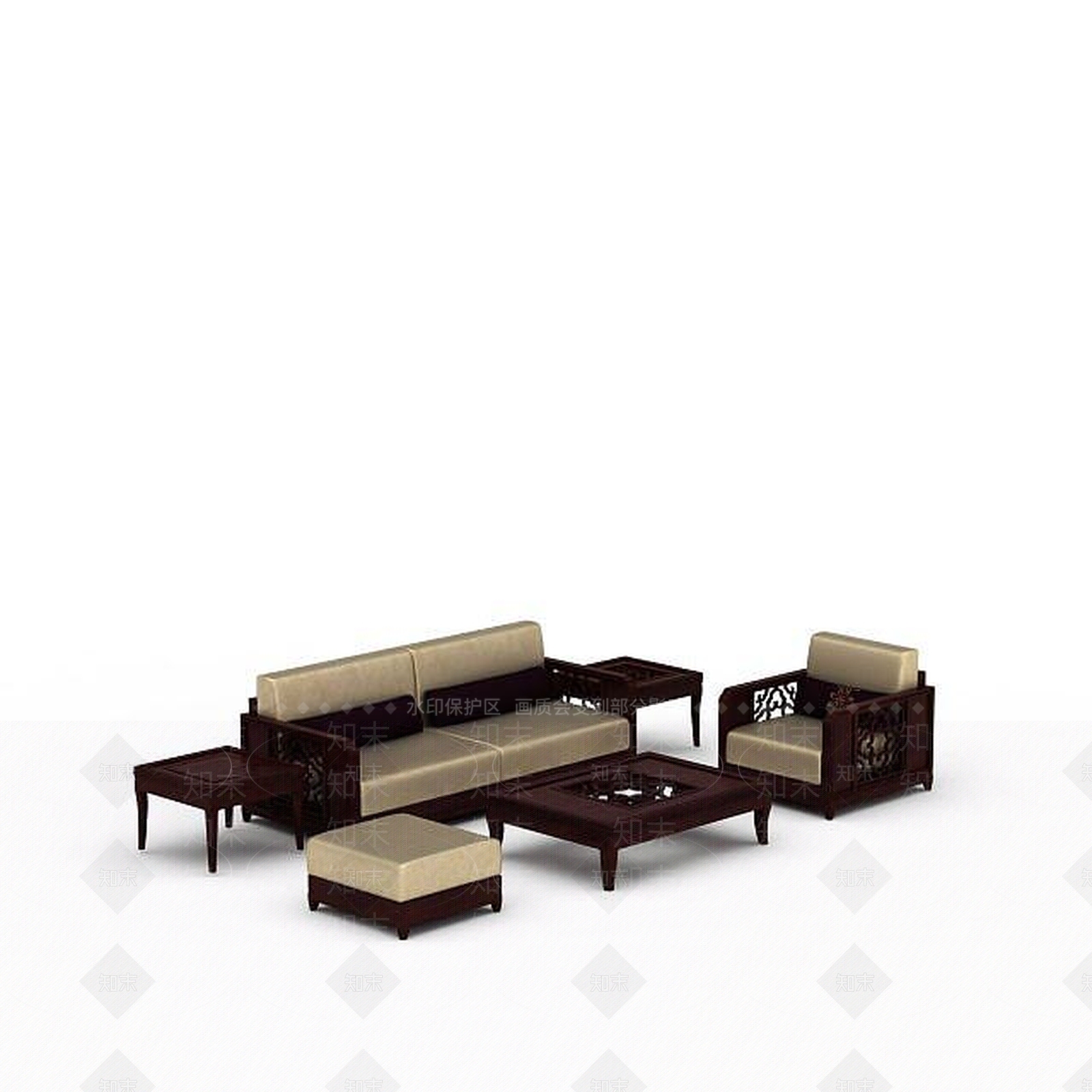 现代双人沙发3D模型下载【ID:1192708110】