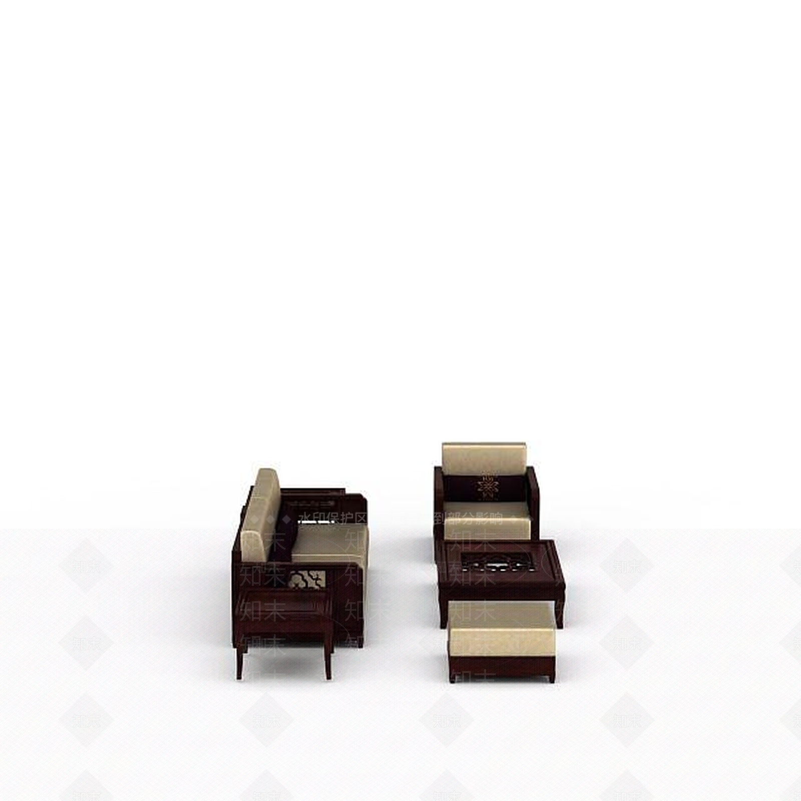 现代双人沙发3D模型下载【ID:1192708110】