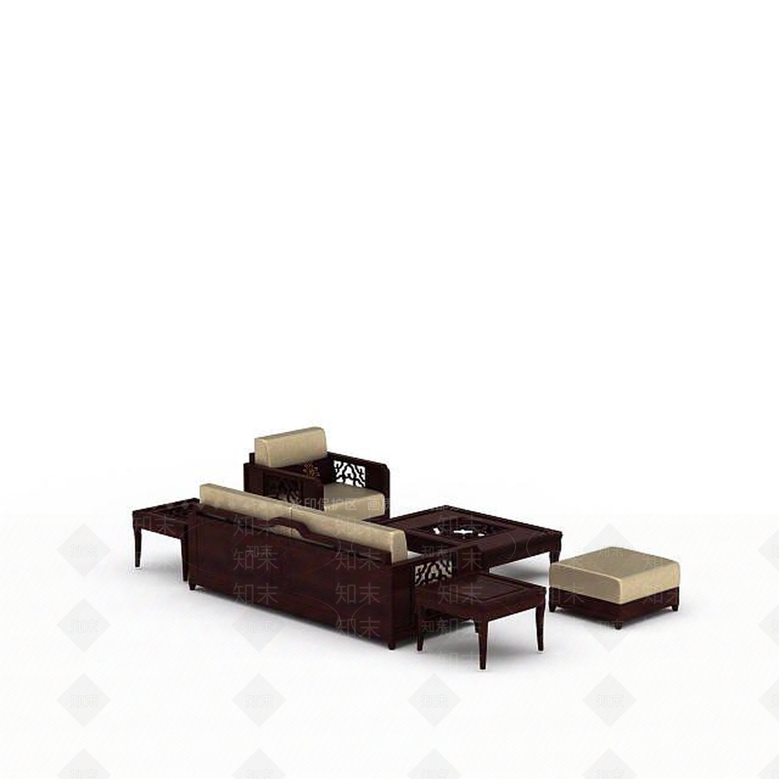 现代双人沙发3D模型下载【ID:1192708110】