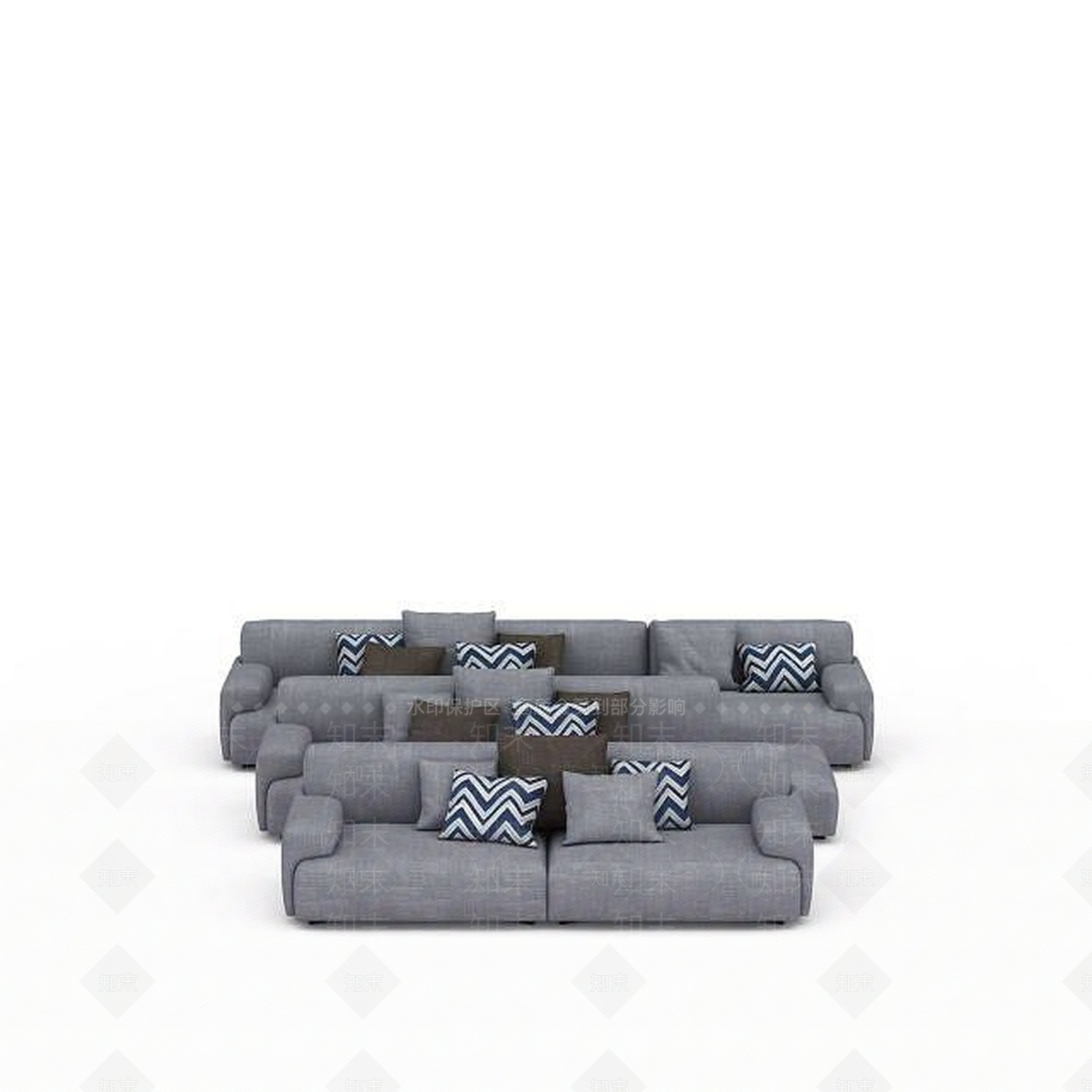 现代双人沙发3D模型下载【ID:1192708484】