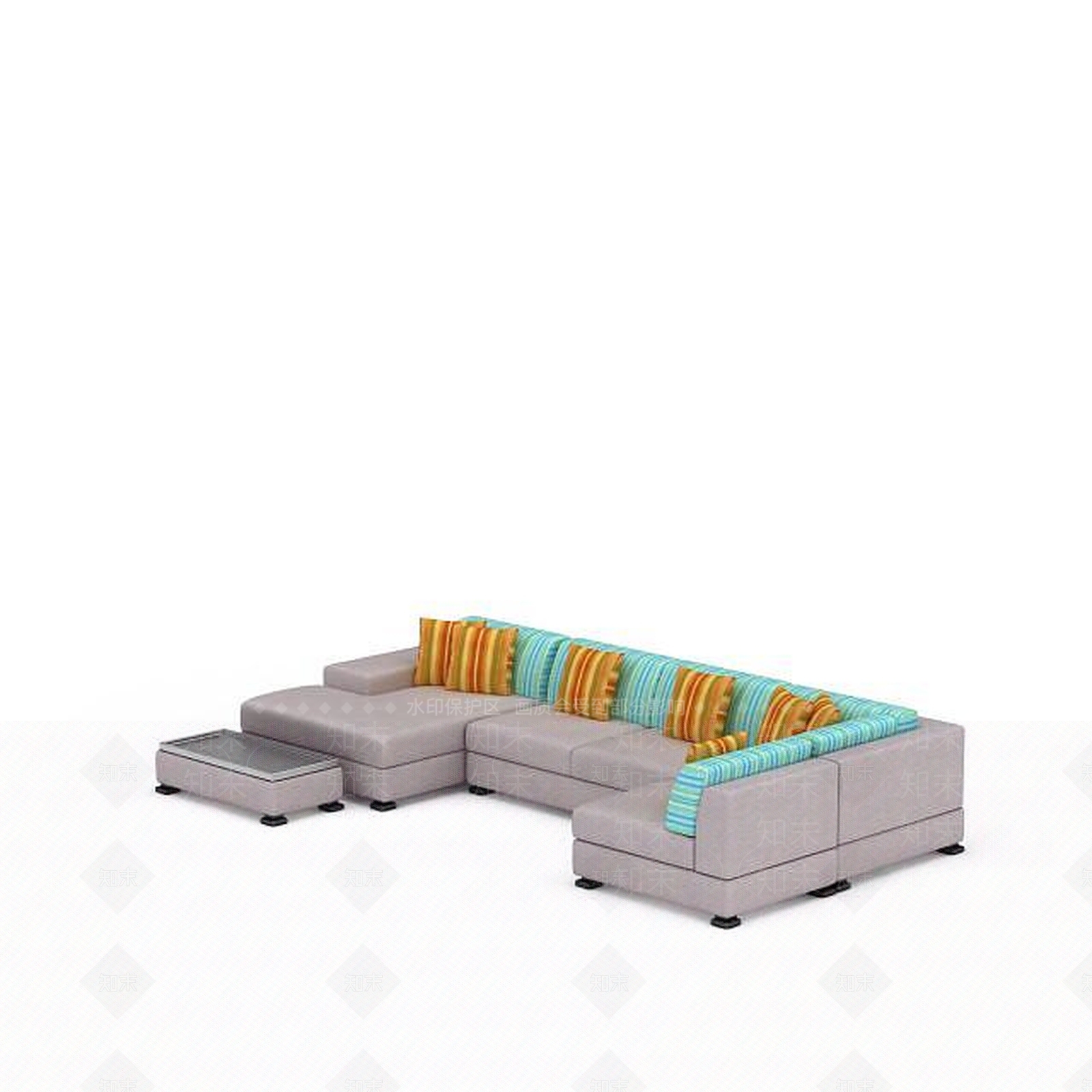 现代双人沙发3D模型下载【ID:1199210140】