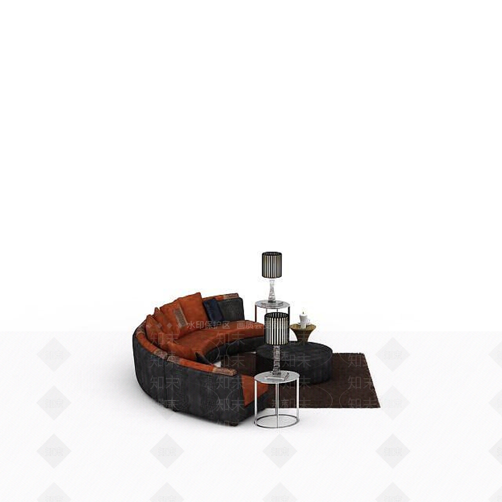 现代双人沙发3D模型下载【ID:1192713715】