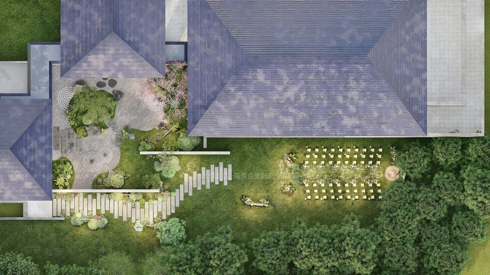 新中式现代别墅庭院SU模型下载【ID:1192714980】