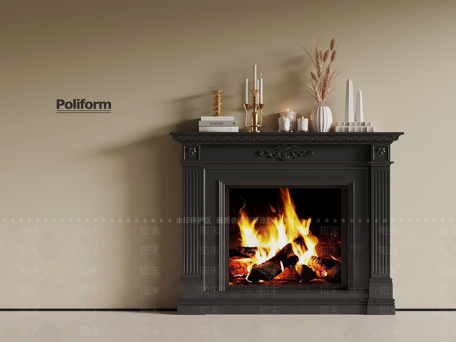 法式复古壁炉3D模型下载【ID:1192715372】