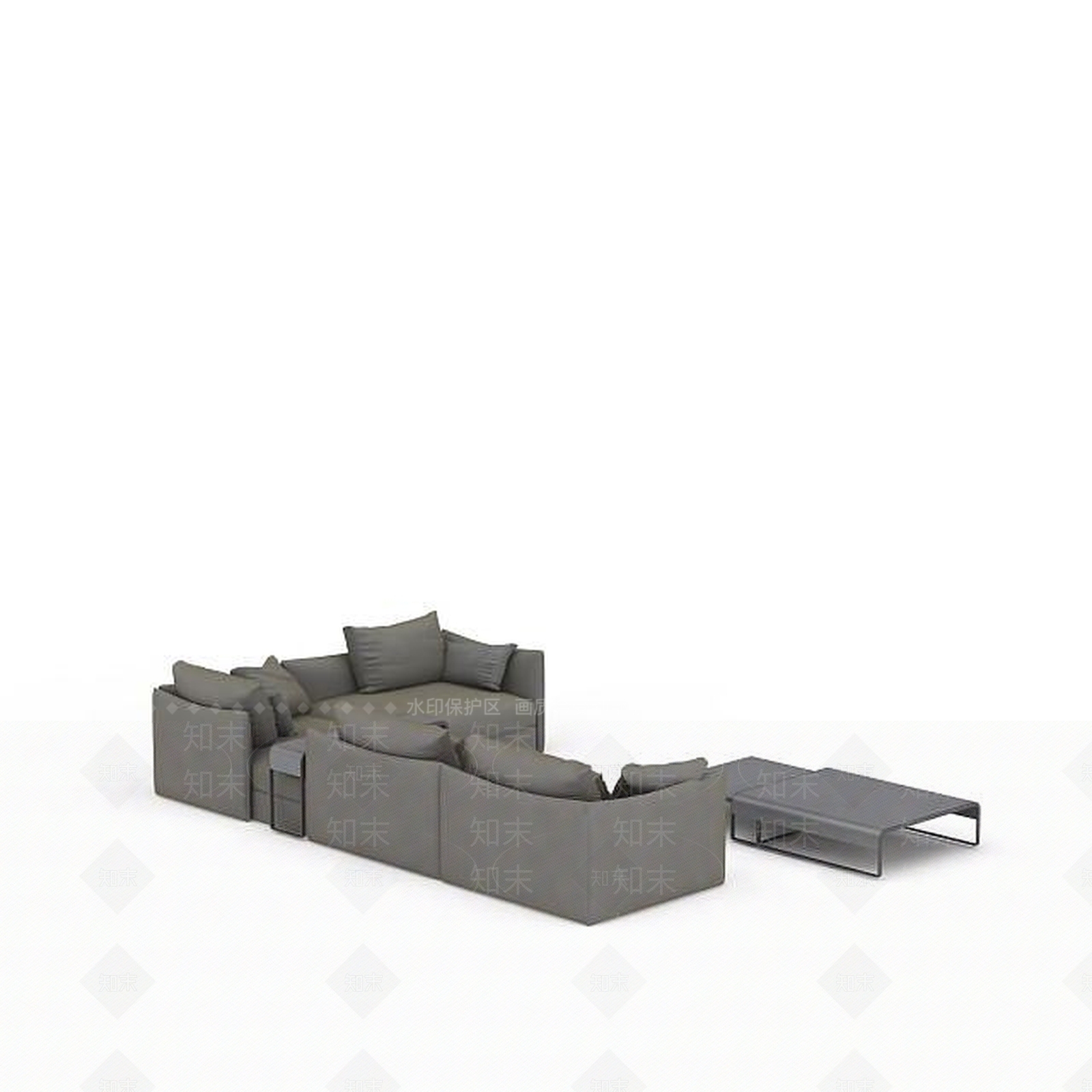 现代双人沙发3D模型下载【ID:1199209398】
