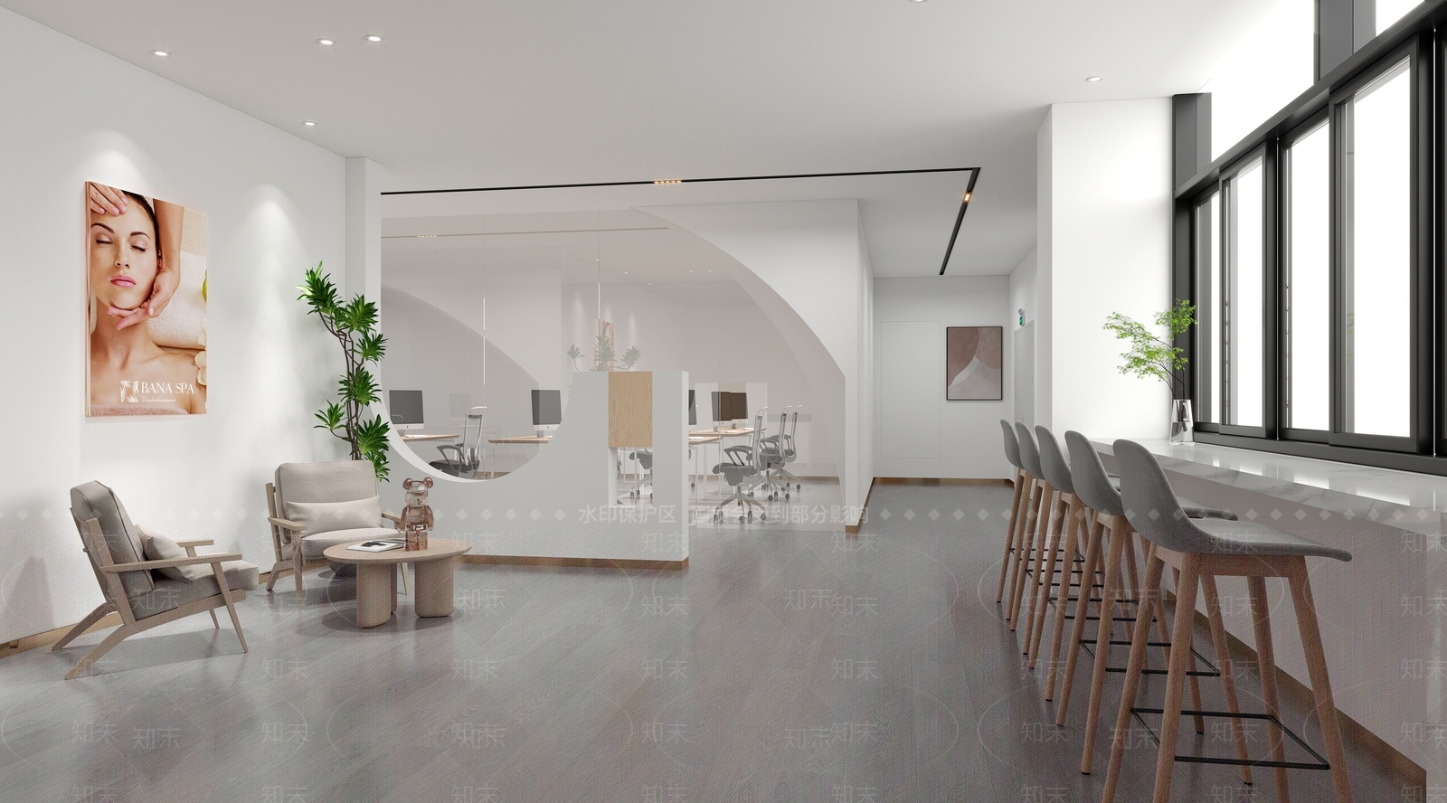现代简约美容院3D模型下载【ID:1192718152】