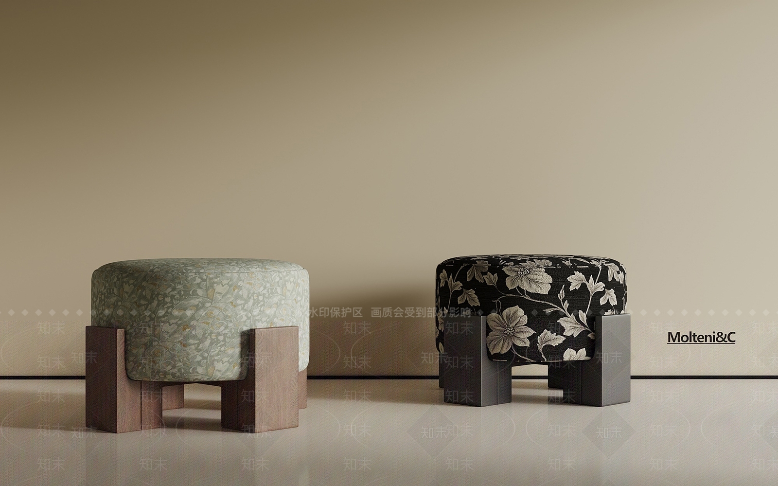 法式沙发凳3D模型下载【ID:1192717818】